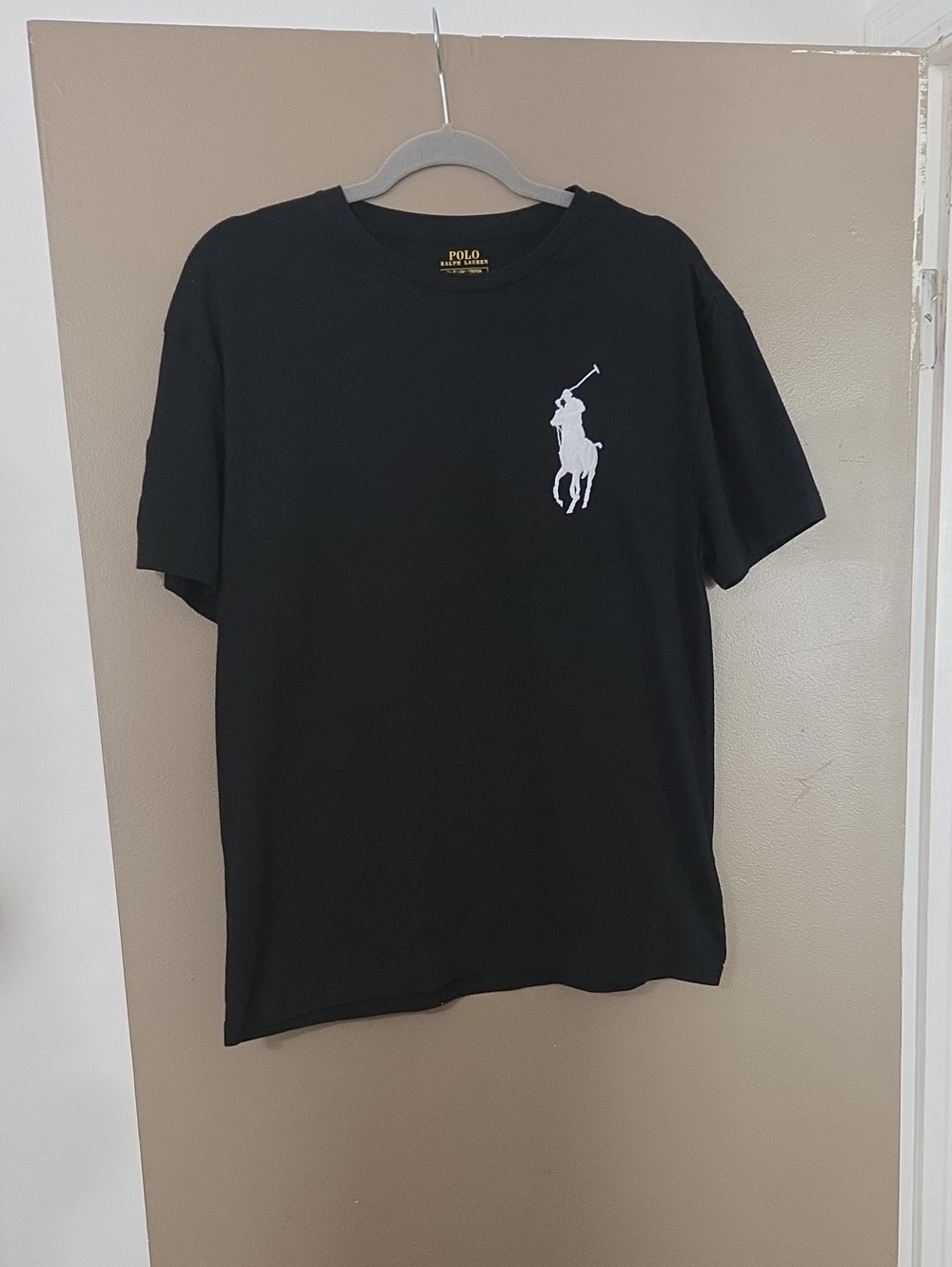 Polo by Ralph Lauren Black Short-Sleeve Tee with White Polo Logo